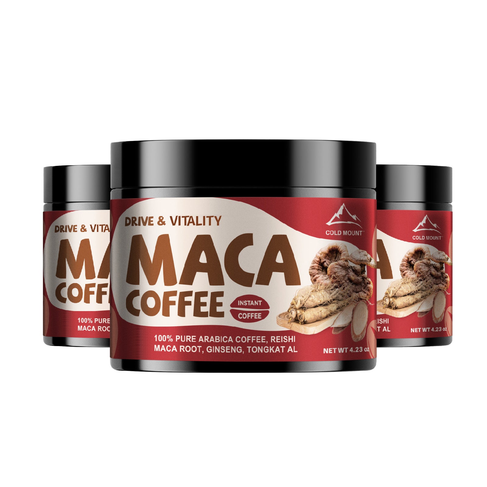 Megneta Maca Coffee, 100% ARABICA, Low Caffeine with 6 High-Quality Specials: Maca Root, Ginseng, Tongkat Ali, Lion's Mane, Reishi, Chaga | Bolded And Smooth Texture, Drive And Testosterone