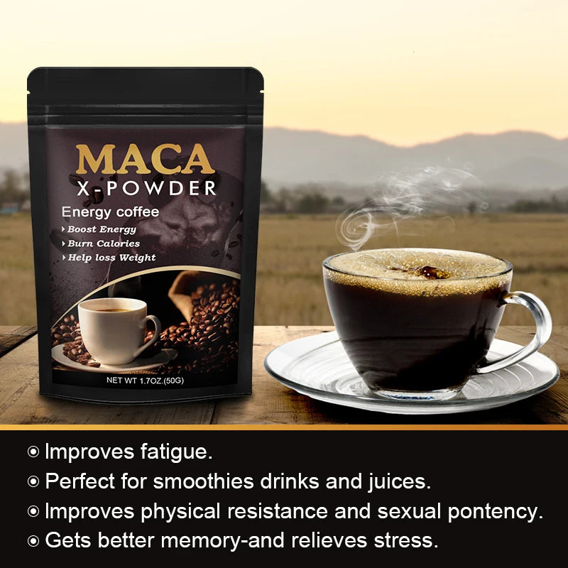 Café de raíz de maca BEWORTHS: suplemento energético natural, favorece el rendimiento atlético y la motivación, desarrolla los músculos y fortalece