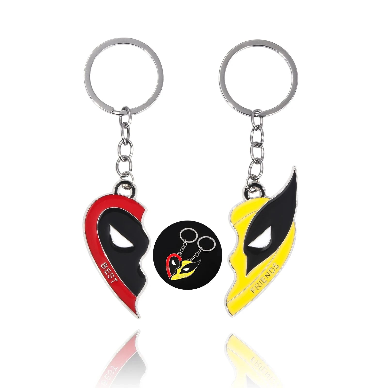 Conjunto de collar con colgante de corazón dividido a juego con los mejores amigos de Deadpool y Wolverine para mujeres y hombres, regalo de joyería de cosplay