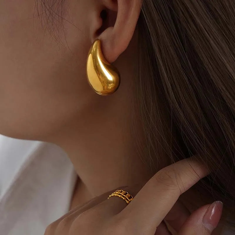 Pendientes de lágrima de color dorado y plateado de joyería moderna de moda para mujer y niña, regalo, gran oferta, accesorios populares para las orejas