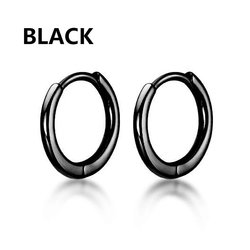 1 par de pendientes de acero inoxidable estilo punk, juego de pendientes negros para hombres y mujeres, piercing estilo hip hop vintage, joyería para las orejas