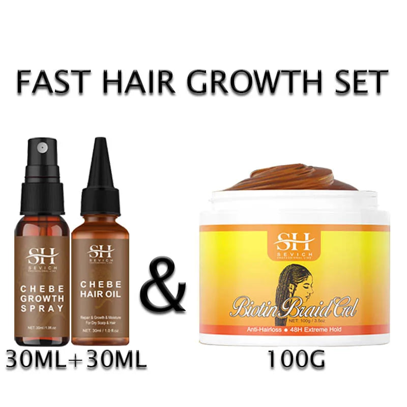 Sevich Chebe Hair Loss Treatment Spray Traction Alopecia Chebe Powder Essential Oil Africa Crazy Hair Growth Products Hair Care