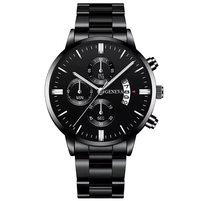 Reloj de acero inoxidable de moda para hombre, reloj de pulsera de cuarzo con calendario de lujo, relojes de negocios para hombre, reloj Montre Homme