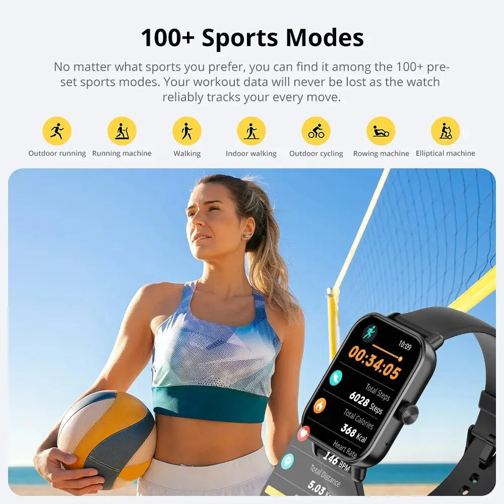 Reloj inteligente COLMI P81 con llamadas de voz, pantalla Ultra HD de 1,9 pulgadas, monitor de salud las 24 horas, más de 100 modos deportivos, más de 200 esferas de reloj, reloj inteligente