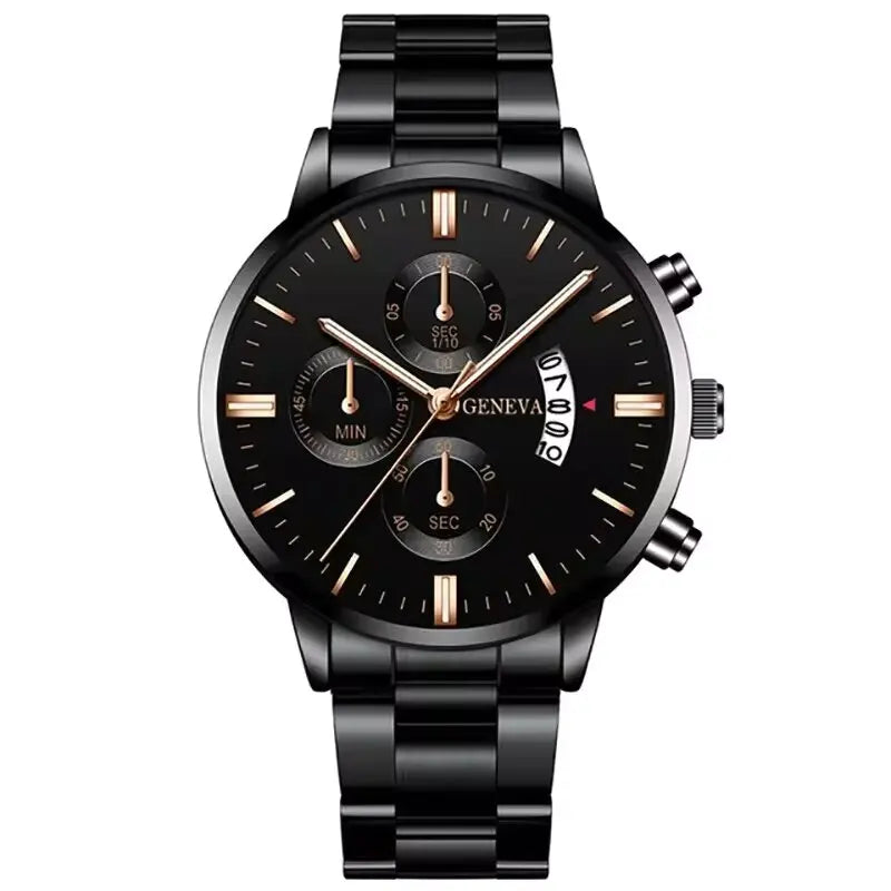 Reloj de acero inoxidable de moda para hombre, reloj de pulsera de cuarzo con calendario de lujo, relojes de negocios para hombre, reloj Montre Homme