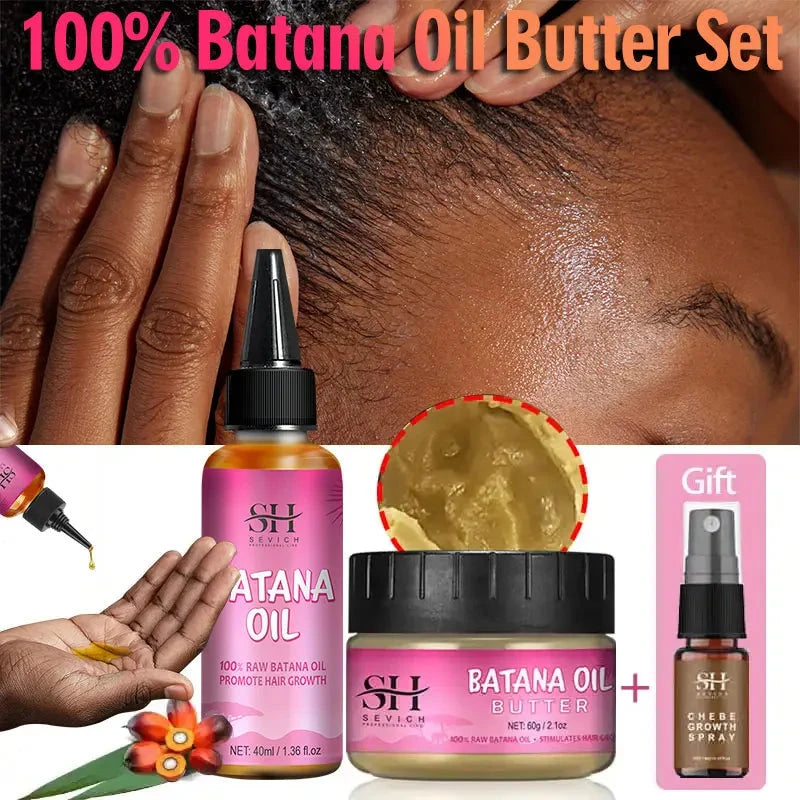 Hair Growth Set Batana Oil Fast Hair Growing Spray Anti Hair Loss Shampoo Scalp Repair Treatment Capsule Oil For Men Women 6pcs