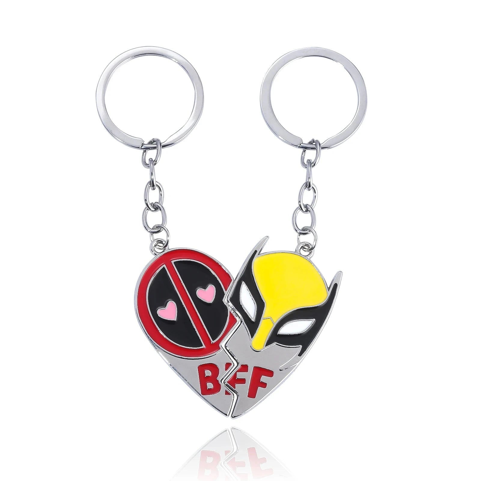 Deadpool and Wolverine Best Friends Necklace Set Split Heart Matching Pendant Necklace for Women Men Cosplay Jewelry Gift