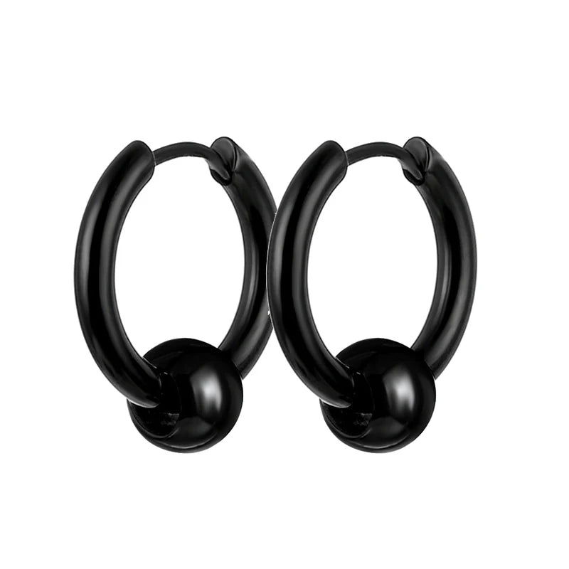 1 par de pendientes de acero inoxidable estilo punk, juego de pendientes negros para hombres y mujeres, piercing estilo hip hop vintage, joyería para las orejas