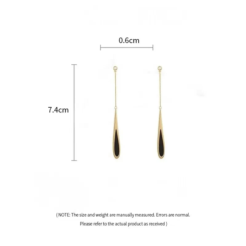 Simple Geometric Square Drop Earring For Women Korean Fashion Gold-color Line Long Tassel Dangle Earrings Party Jewelry Gift