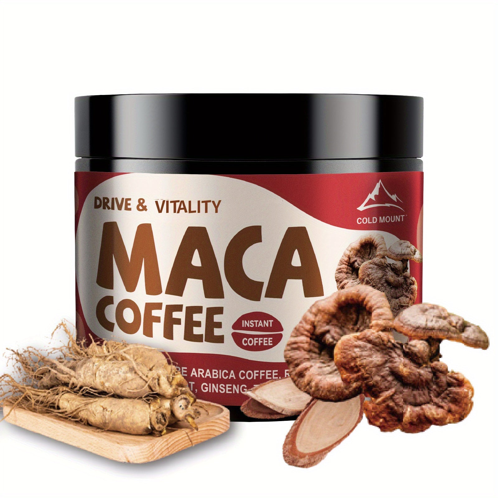 Megneta Maca Coffee, 100% ARABICA, Low Caffeine with 6 High-Quality Specials: Maca Root, Ginseng, Tongkat Ali, Lion's Mane, Reishi, Chaga | Bolded And Smooth Texture, Drive And Testosterone