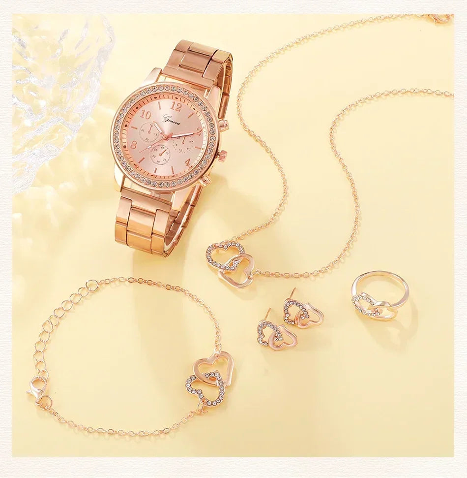 Glamorous Rose Gold Jewelry Set