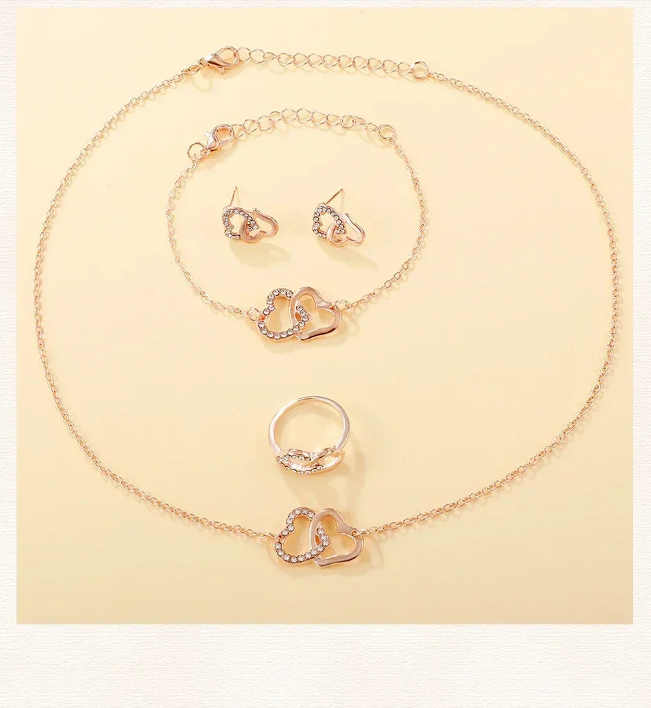 Glamorous Rose Gold Jewelry Set