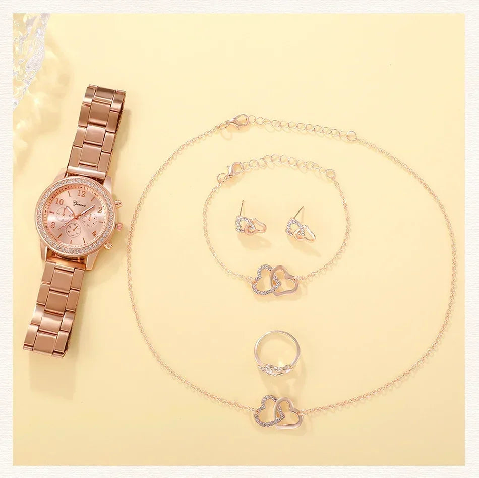 Glamorous Rose Gold Jewelry Set