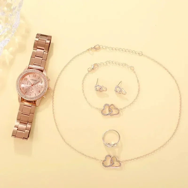 Glamorous Rose Gold Jewelry Set