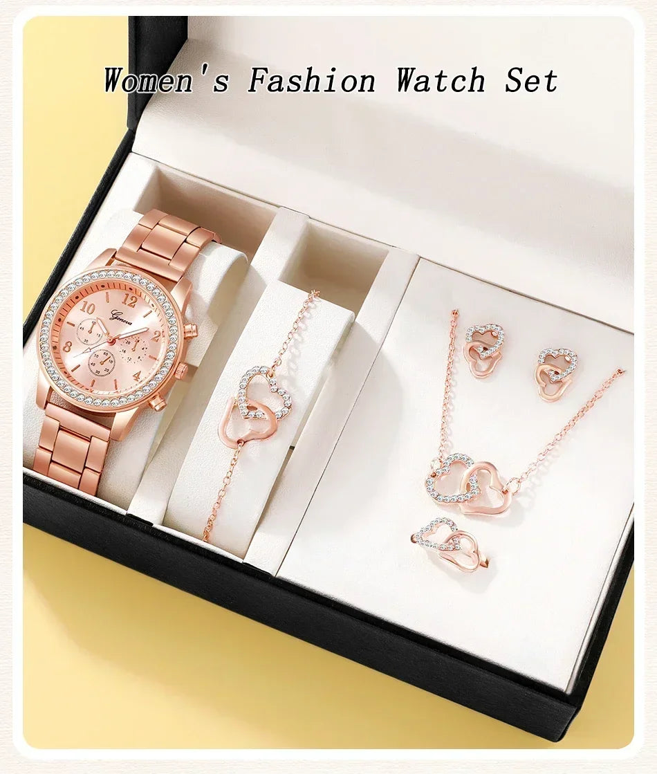 Glamorous Rose Gold Jewelry Set